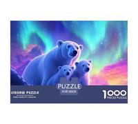 Polar Bear 1000 Pieces Jigsaw Puzzles For Adults Family Challenge Toys Stress Relieving Entertainment Cultivate The Spirit of Teamwork for Men, Women, Elders, Seniors 38x26cm/1000pcs