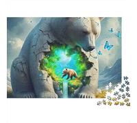 Polar Bear 1000 Pieces Puzzles Beautiful View Cracked Earth Bear Home Decoration Decompression Jigsaw for Men And Women Challenging Puzzles Jigsaw Puzzles for Adults 38x26cm/1000pcs