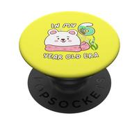 Polar Bear 6th Birthday In My 6 Year Old Era Cute Animal PopSockets Adhesive PopGrip