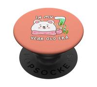 Polar Bear 7th Birthday In My 7 Year Old Era Cute Animal PopSockets Adhesive PopGrip