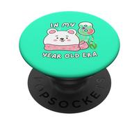 Polar Bear 8th Birthday In My 8 Year Old Era Cute Animal PopSockets Adhesive PopGrip