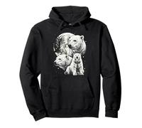 Polar Bear 90s Style Vintage Aesthetic Y2K Polar Bear Pullover Hoodie