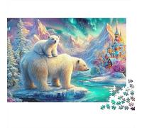 Polar Bear And Cub On Ice 1000-Piece Jigsaw Puzzle Polar Bear Pattern Classic Jigsaw Puzzles for All Ages 70x50cm/1000pcs