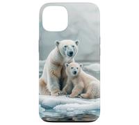 Polar Bear and Cubs On an Ice Floe, Snow Animals Case for iPhone 13