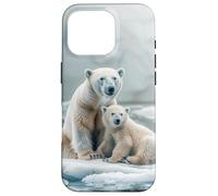 Polar Bear and Cubs On an Ice Floe, Snow Animals Case for iPhone 16 Pro
