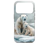 Polar Bear and Cubs On an Ice Floe, Snow Animals Case for iPhone 17 Pro