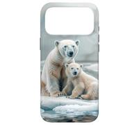 Polar Bear and Cubs On an Ice Floe, Snow Animals Case for iPhone 17 Pro Max