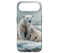 Polar Bear and Cubs On an Ice Floe, Snow Animals Case for iPhone Air
