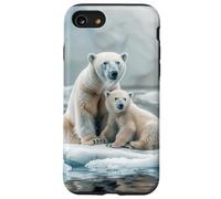Polar Bear and Cubs On an Ice Floe, Snow Animals Case for iPhone SE (2020) / 7 / 8