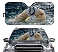 Polar Bear Animal Front Windshield Sun Shade Foldable Car Window Covers Block Uv Rays Windscreen Car Sunshades Universal For Truck Suv Auto M