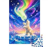 Polar Bear Aurora Ice Jigsaw Puzzle, 1000 Pcs For Adults