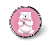 Polar Bear Badges Decorative, Durable Aluminum Alloy Round Badge, Lightweight Button Brooch for Shirts, Jackets, Hats, Uniforms 1"