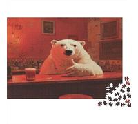 Polar Bear Bar Scene 52x38cm/1000pcs Erwachsenenpuzzle - Artistic Surreal Style Erwachsenenpuzzle DIY-Puzzlespielzeug