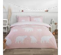 Polar Bear Bed Cover Duvet Cover Set with Pillowcase Rapport Home Dusty Pink Single
