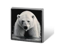 Polar Bear Brooch Pins Lapel Pins for Men Women Badge Button Cover Decorative Jewelry Charms for Hats Bags Backpacks Suits Shirts Scarves Clothing Accessories Banquet Wedding Gift