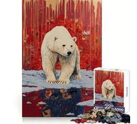 Polar Bear Caged on ICe 1000 Piece Jigsaw Puzzles for Teenagers Intellect Toy Family Time Quality Cut Unique Gift (50x75cm)
