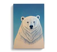Polar Bear Canvas Wall Art Print 30x20 Inch | Ready to Hang, Gallery Wrapped, Fade-Resistant Inks, Securely Packaged, UK Made