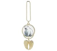 Polar Bear Car Hanging Ornament Rear View Mirror Pendant Lucky Presents Hanging Ornament Funny Car Pendant for Office Auto Home Decoration Golden-style