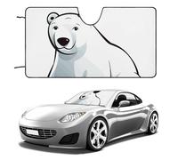 Polar Bear Car Windshield Sun Shade Keep Car Interior Cool 51"x28" Folding Front Window Sun Shade, Heat Shield for SUV, Truck, Blocks UV