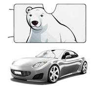 Polar Bear Car Windshield Sun Shade Keep Car Interior Cool 55"x30" Folding Front Window Sun Shade, Heat Shield for SUV, Truck, Blocks UV