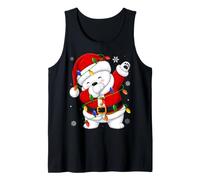 Polar Bear Christmas Lights Fun Animal Dab Dance Santa Xmas Tank Top