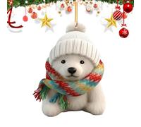 Polar Bear Christmas Tree Decoration, Cute 2D Acrylic Polar Bear Christmas Tree Pendant, Polar Bear Christmas Hanging Ornaments, For Home Decor, Backpack Car(A)