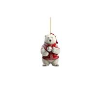 Polar Bear Christmas Tree Ornamentv Cute 2D Acrylic Pendant Christmas Decorations with Balls, Animal Hanging Decor for Car Interior, Home Holiday Decoration for Xmas Trees Bulk Holiday Decor