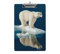 Polar Bear Clipboard Sturdy Low Profile Clip Clipboards Hanging Hole with Hanging Clipboard Acrylic Clip Board Holds 100 Sheets12.5x8.5In