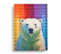 Polar Bear Colour Field Art Canvas Wall Art Print 30x20 Inch | Ready to Hang, Gallery Wrapped, Fade-Resistant Inks, Securely Packaged, UK Made