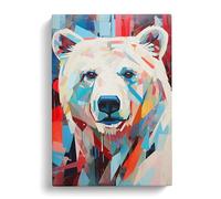 Polar Bear Constructivism Art Canvas Wall Art Print 30x20 Inch | Ready to Hang, Gallery Wrapped, Fade-Resistant Inks, Securely Packaged, UK Made