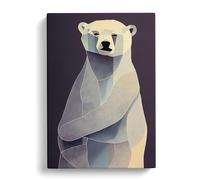 Polar Bear Contemporary Canvas Wall Art Print 30x20 Inch | Ready to Hang, Gallery Wrapped, Fade-Resistant Inks, Securely Packaged, UK Made
