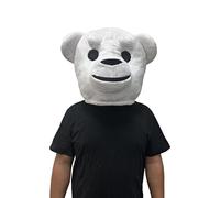 Polar Bear Costume Bear Mascot Costume Animal Mask Head Adult Halloween Dress White