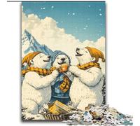 Polar Bear Couple Jigsaw Puzzles for Adults 2000 Piece, Family Fun Games Fun at Home Activities, Birthday Present, Travel Gifts (70x100cm)