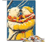 Polar Bear Couple Jigsaw Puzzles for Adults Teenagers Jigsaws Puzzle, Family Entertainment Toys Is Ideal As A Gift for The Whole Family (50x75cm)