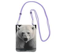 Polar bear Crossbody Bags for Women Trendy Small Travel Cell Phone Bag Phone Purses Wallet for Men Black, Purple, One Size