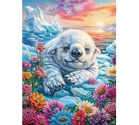 Polar Bear Cub in Magical Forest 1000 Pc Classic Jigsaw Puzzle Fairy Tale Scenery Cartoon Puzzle for Adults Hard Challenging Hobby Home Decor Poster Eco Friendly Material 1000 PCS