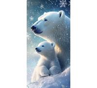 Polar Bear Diamond Painting Dream Diamond Art Kits Adults, DIY Full Square Drill Crystal Arts and Crafts for Adults, Dimond Art Canvas Painting for Home Wall Decor, Gifts for Women 40x88 inch 0u-272
