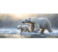 Polar Bear Diamond Pinting Animal Diamond Art Kits Adults, Crystal Gem Art 5D DIY Round Full Drill Crystal Rhinestone Embroidery Cross Stitch Hobbies for Adults Women, Home Decor 90*180CM -hjw26042M