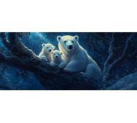 Polar Bear Diamond Pinting Starry Sky Diamond Art Kits Adults, Crystal Gem Art Round Full Drill Crystal Rhinestone Embroidery Cross Stitch Hobbies for Adults Women, Home Decor 100x300 cm -hjw2604V9