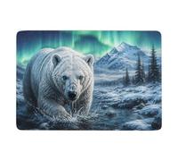 Polar Bear Double Exposure Area Rug 150 x 100 cm, Soft Non Slip Short Pile | Gift idea for friends and family: bedroom rug, soft underfoot feel; for bedside and sofa areas