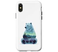 Polar Bear Double Exposure Illustration Case for iPhone X/XS