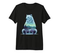 Polar Bear Double Exposure Illustration Premium T-Shirt