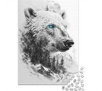 Polar Bear Double Exposure Jigsaw Puzzle for Adults, 1000 Pieces, 38x26cm/1000pcs, Screen-Free Activity, Evening Leisure And Time at Home