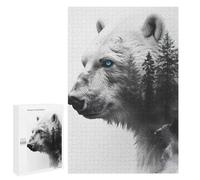 Polar Bear Double Exposure: New Year Decoration, 1000 PCS Jigsaw Puzzle for Adults - for Detail-Focused Puzzlers