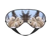 Polar Bear Double Sided Sleep Mask, Adjustable Blackout, Silk-Like Eye Mask for Sleeping,Travel, Soft, Breathable, Lightweight Comfortable Blindfold