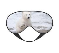 Polar Bear Double Sided Sleep Mask, Adjustable Blackout, Silk-Like Eye Mask for Sleeping,Travel, Soft, Breathable, Lightweight Comfortable Blindfold