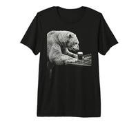 Polar Bear Drinking Beer Funny Bear Meme Premium T-Shirt