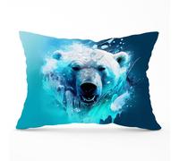 Polar Bear Face Splashart Cushions Warren Reed - Designer Brown 45cm x 45cm