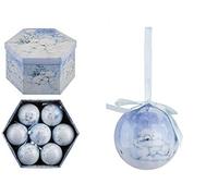 Polar Bear Family Baubles in Gift Box 14 Polyfoam 75mm (3") Christmas Tree Baubles with Hanging Ribbon in Matching Box