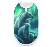Polar Bear Family Northern Lights Funny Dog Shirt Lightweight Printed Sleeveless Pet Vest Cats T-Shirts L